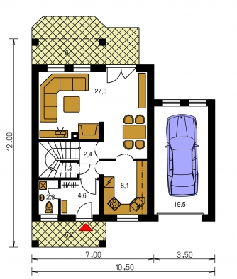 Floor plan of ground floor - PORTO 21